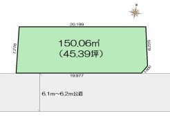 ※分筆前につき、面積・辺長等が多少変更になる可能性がございます。